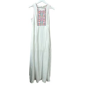 Altar’d State Embroidered White Maxi Dress Women Sz L